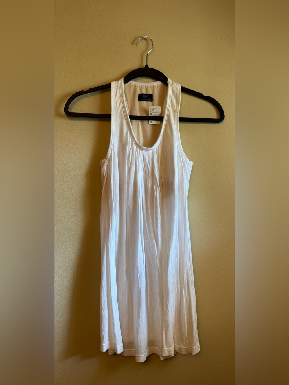 White Pleated Scoop Neck Tank